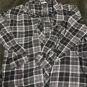 Maurices Black and White Checkered Casual Shirt